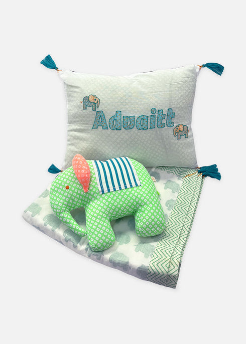 Customised Hospital Gift Set Unisex - Haathi Green